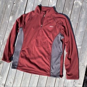 Men’s Reebok XL Maroon Neck ZIP Long-Sleeve